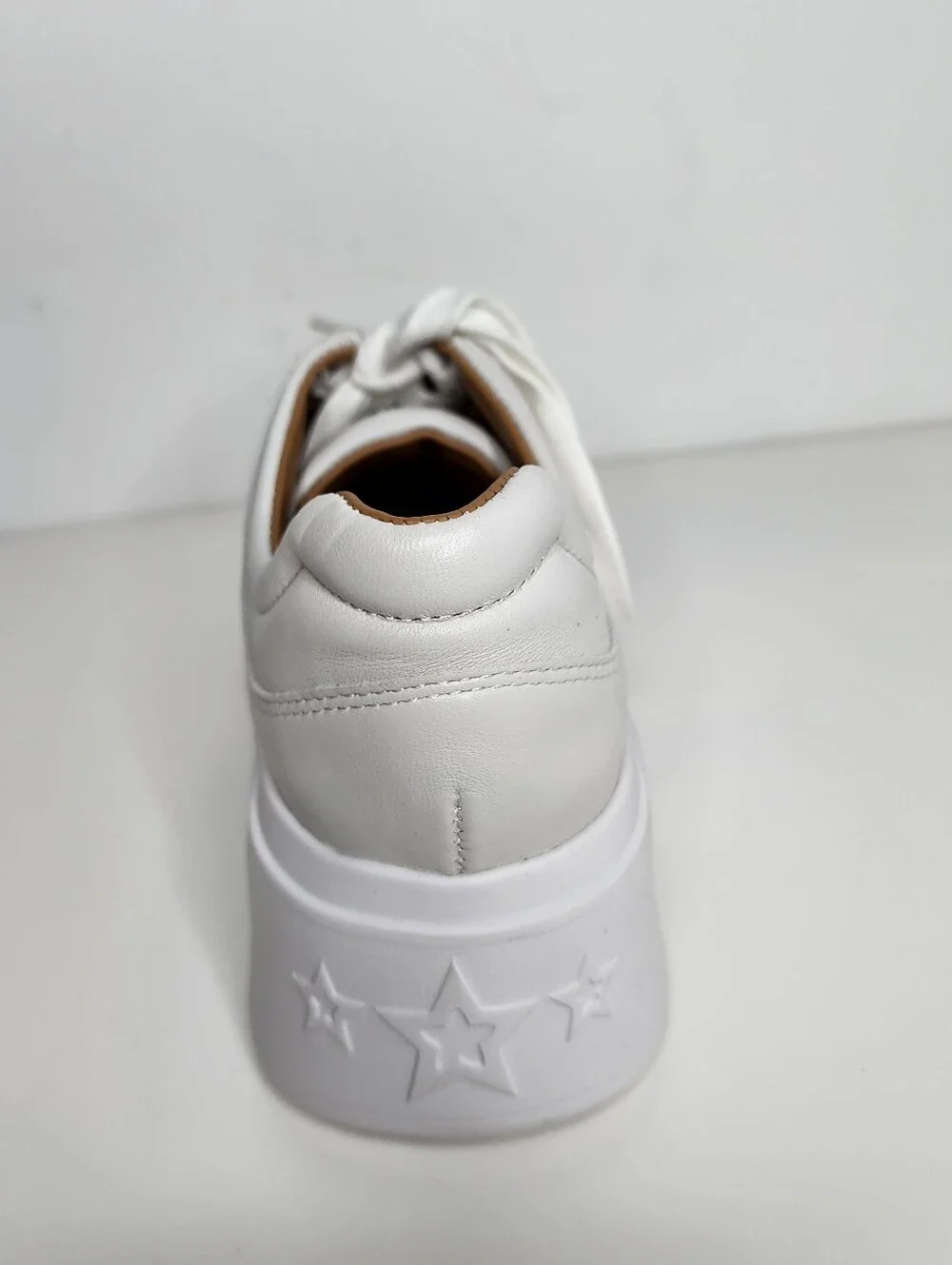 J/Slides Harlow White Platform Perforated Leather Sneakers for Women Size 7